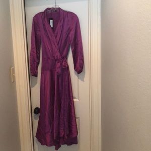 Nasty Gal satin wrap maxi dress size 2 NWT